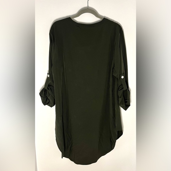 EUC 3X Shein Curve Forest Green Tunic Blouse - Picture 5 of 8